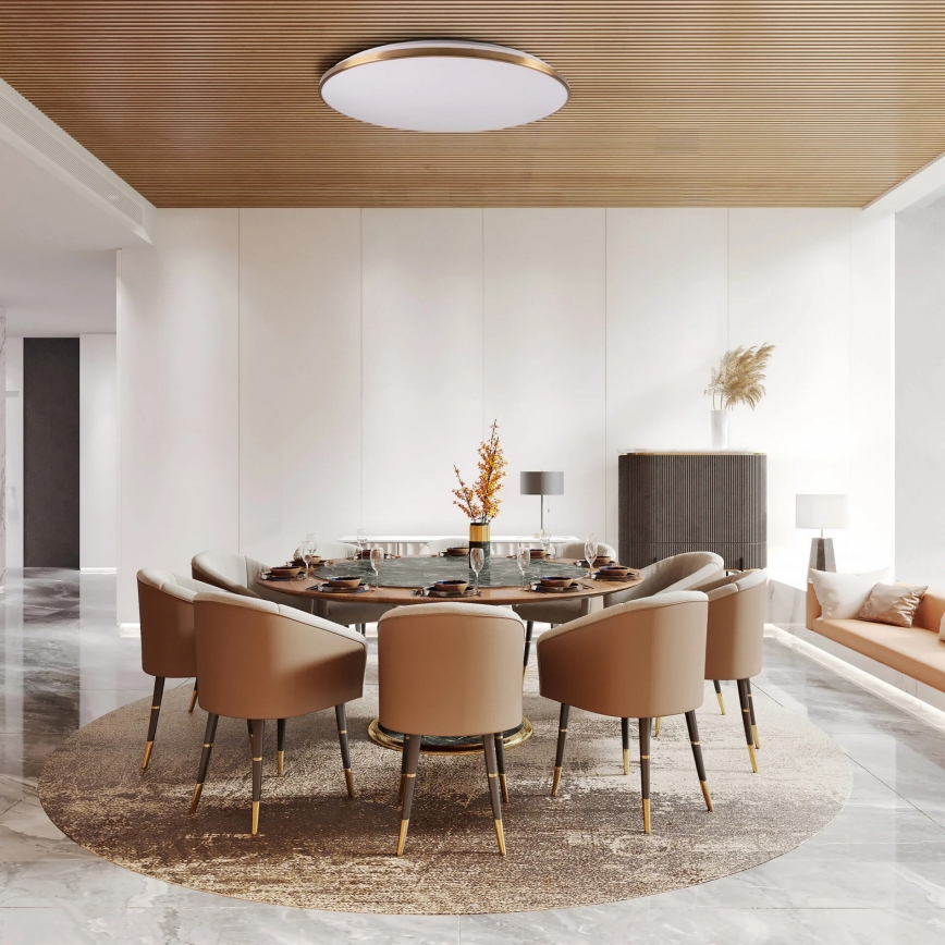 Ρυθμιζόμενο φωτιστικό οροφής LED KERN LED/80W/230V 3000/4000/6000K Ø 80 cm, χρυσό + τηλεχειριστήριο