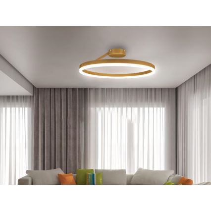 LED Ρυθμιζόμενο φωτιστικό οροφής LED/40W/230V 3000-6500K χρυσό + τηλεχειριστήριο