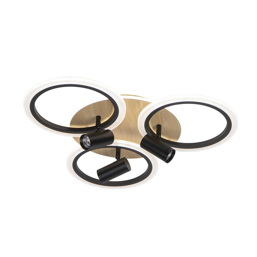 LED Ρυθμιζόμενο Φωτιστικό Οροφής LED/70W/230V 3000-6500K μαύρο/καφέ + τηλεχειριστήριο