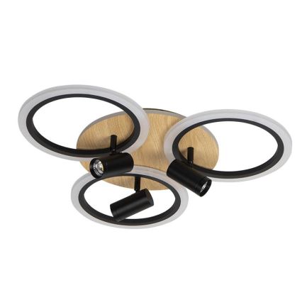 LED Ρυθμιζόμενο Φωτιστικό Οροφής LED/70W/230V 3000-6500K μαύρο/καφέ + τηλεχειριστήριο