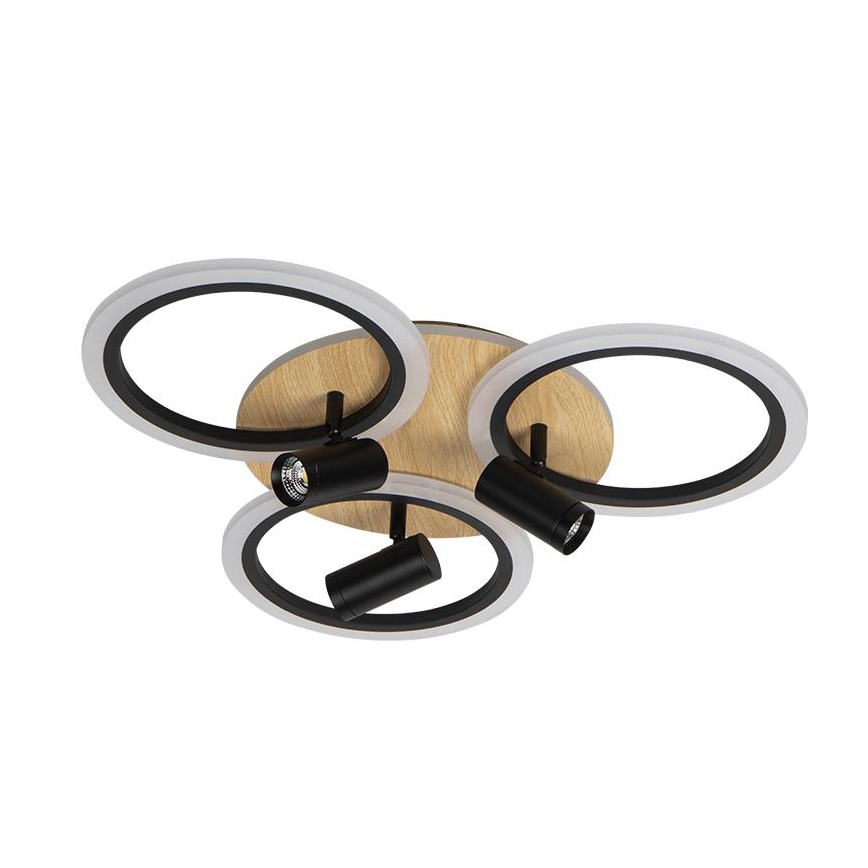 LED Ρυθμιζόμενο Φωτιστικό Οροφής LED/70W/230V 3000-6500K μαύρο/καφέ + τηλεχειριστήριο