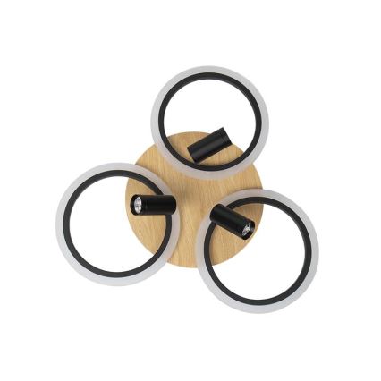 LED Ρυθμιζόμενο Φωτιστικό Οροφής LED/70W/230V 3000-6500K μαύρο/καφέ + τηλεχειριστήριο