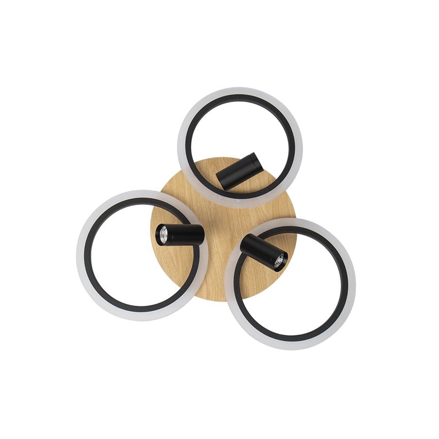 LED Ρυθμιζόμενο Φωτιστικό Οροφής LED/70W/230V 3000-6500K μαύρο/καφέ + τηλεχειριστήριο