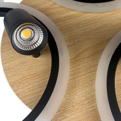 LED Ρυθμιζόμενο Φωτιστικό Οροφής LED/70W/230V 3000-6500K μαύρο/καφέ + τηλεχειριστήριο