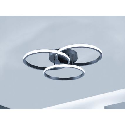 Φωτιστικό οροφής LED με ρύθμιση φωτεινότητας LED/70W/230V 3000-6500K μαύρο + τηλεχειριστήριο