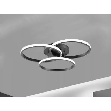 Φωτιστικό οροφής LED με ρύθμιση φωτεινότητας LED/70W/230V 3000-6500K μαύρο + τηλεχειριστήριο