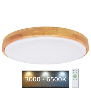 LED Ρυθμιζόμενο φωτιστικό οροφής LENA LED/60W/230V 3000-6500K δρυς + τηλεχειριστήριο