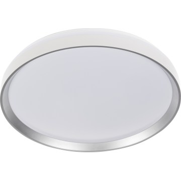 LED ρυθμιζόμενο φωτιστικό οροφής LIXAN LED/65W/230V 3000–6500K διάμ. 48,6 εκ. λευκό/ασημί + τηλεχειριστήριο