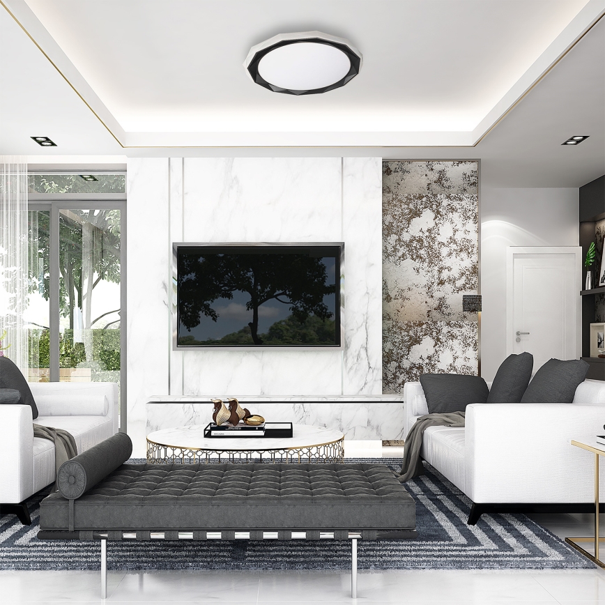 LED Ρυθμιζόμενο φωτιστικό οροφής OSCAR LED/45W/230V 3000-6000K μαύρο + τηλεχειριστήριο