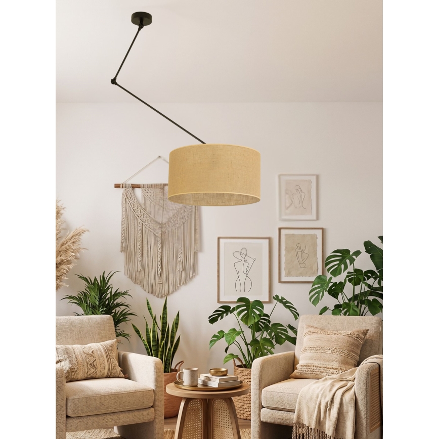 LED Ρυθμιζόμενο φωτιστικό οροφής σε ράβδο GORTA 1xE27/60W/230V από γιούτα