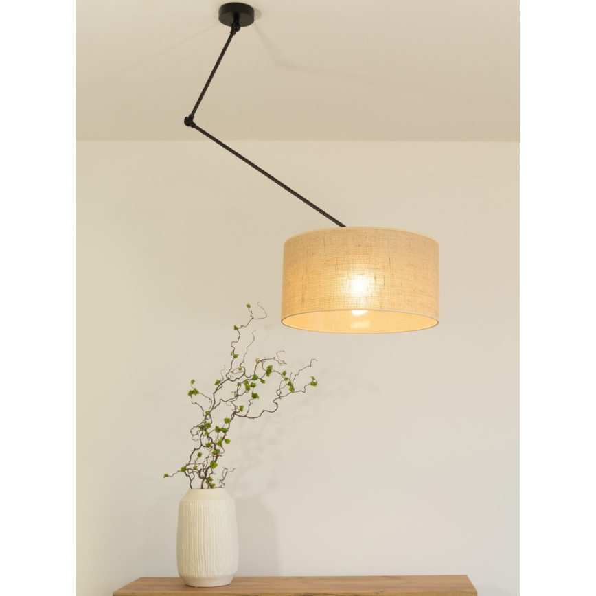LED Ρυθμιζόμενο φωτιστικό οροφής σε ράβδο GORTA 1xE27/60W/230V από γιούτα