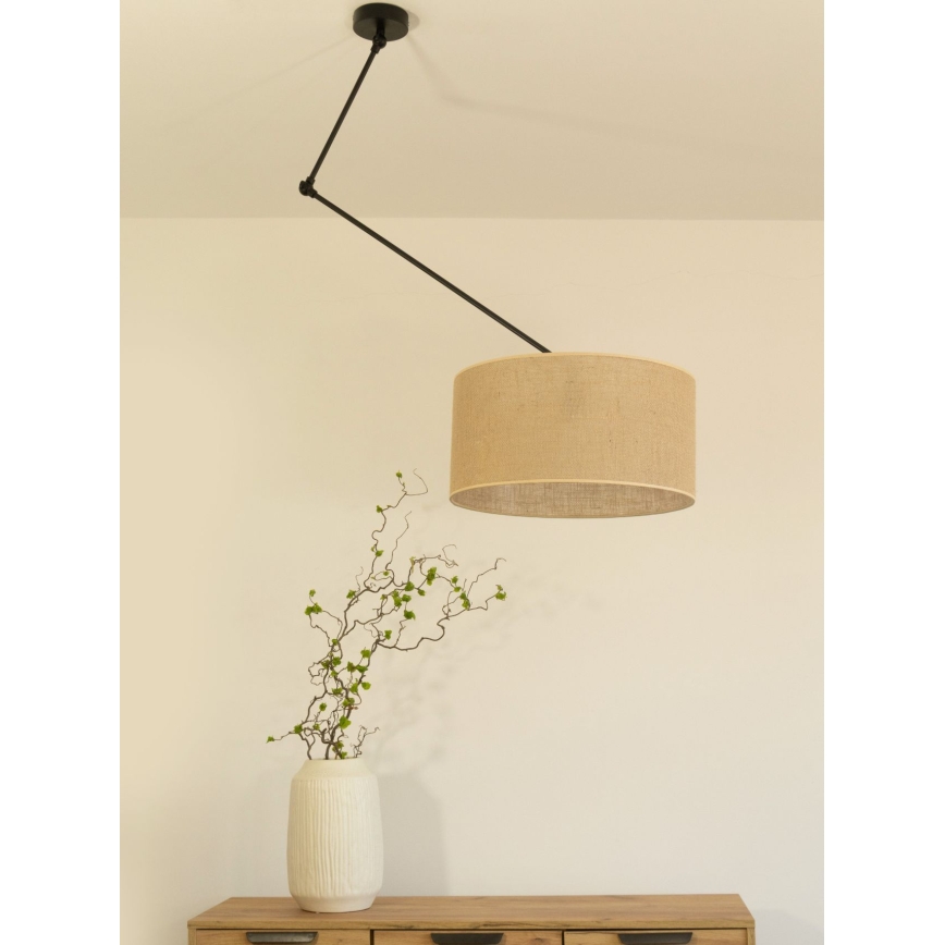 LED Ρυθμιζόμενο φωτιστικό οροφής σε ράβδο GORTA 1xE27/60W/230V από γιούτα
