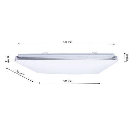 LED Ρυθμιζόμενο Φωτιστικό Οροφής PALERMO LED/72W/230V με τηλεχειριστήριο