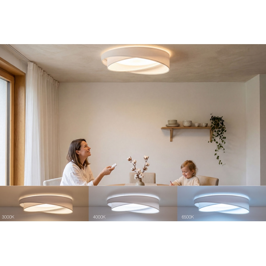 LED Ρυθμιζόμενο φωτιστικό οροφής SMART GALAXY MODERN LED/24W/230V 3000-6500K διάμ. 55 cm λευκό + τηλεχειριστήριο