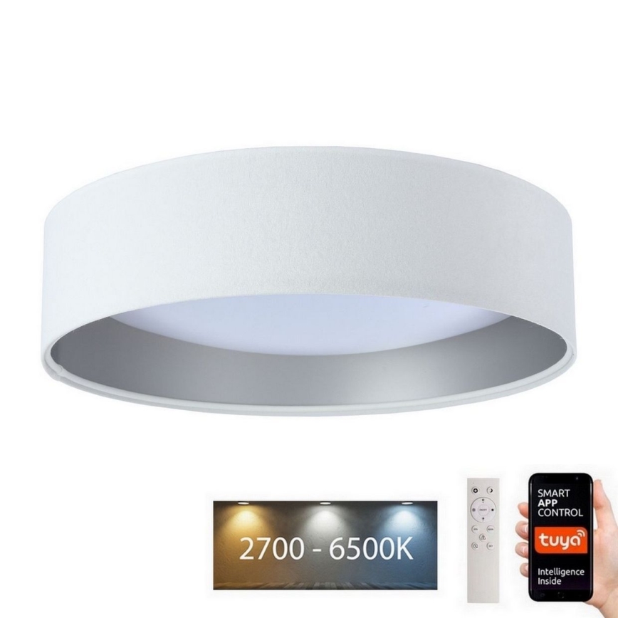 LED Ρυθμιζόμενο Φωτιστικό Οροφής SMART GALAXY LED/24W/230V διάμ. 45 εκ. 2700-6500K Wi-Fi Tuya λευκό/ασημί + τηλεχειριστήριο