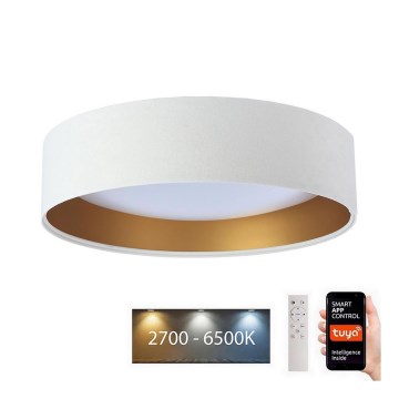 LED Ρυθμιζόμενο Φωτιστικό Οροφής SMART GALAXY LED/24W/230V διάμ. 45 εκ. 2700-6500K Wi-Fi Tuya λευκό/χρυσό + τηλεχειριστήριο