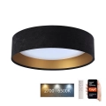LED Ρυθμιζόμενο Φωτιστικό Οροφής SMART GALAXY LED/24W/230V διάμ. 45 εκ. 2700-6500K Wi-Fi Tuya μαύρο/χρυσό + τηλεχειριστήριο