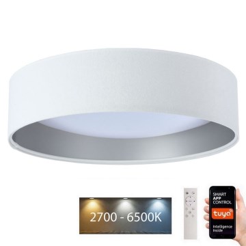 LED Ρυθμιζόμενο Φωτιστικό Οροφής SMART GALAXY LED/36W/230V διάμ. 55 εκ. 2700-6500K Wi-Fi Tuya λευκό/ασημί + τηλεχειριστήριο