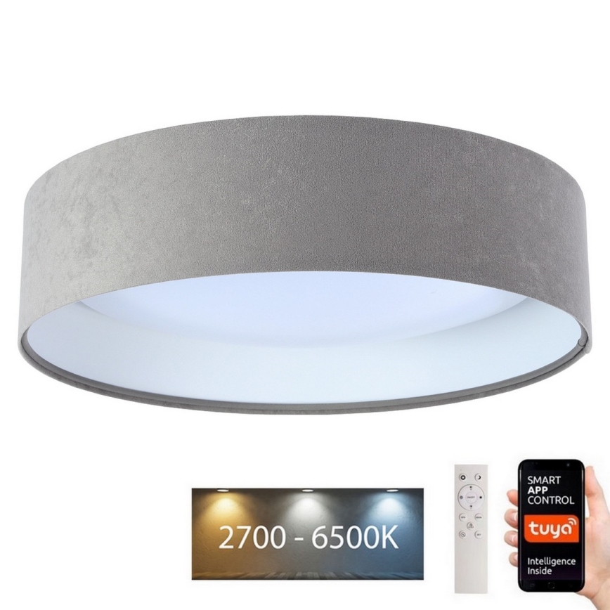 LED Ρυθμιζόμενο Φωτιστικό Οροφής SMART GALAXY LED/36W/230V διάμ. 55 εκ. 2700-6500K Wi-Fi Tuya γκρι/λευκό + τηλεχειριστήριο