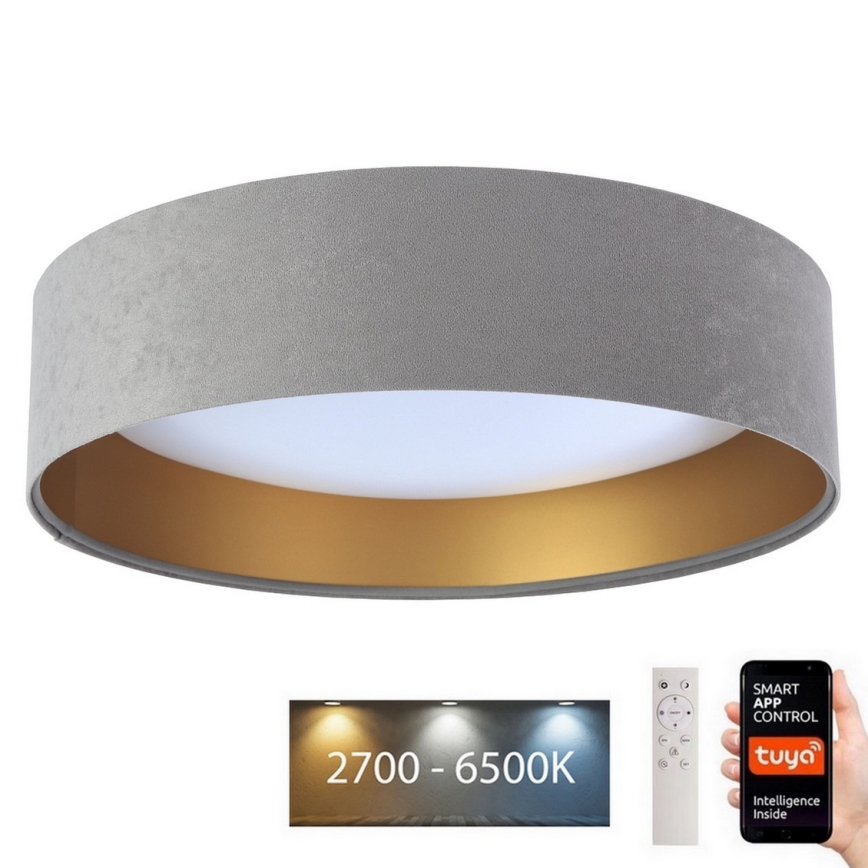 LED Ρυθμιζόμενο Φωτιστικό Οροφής SMART GALAXY LED/36W/230V διάμ. 55 εκ. 2700-6500K Wi-Fi Tuya γκρι/χρυσό + τηλεχειριστήριο
