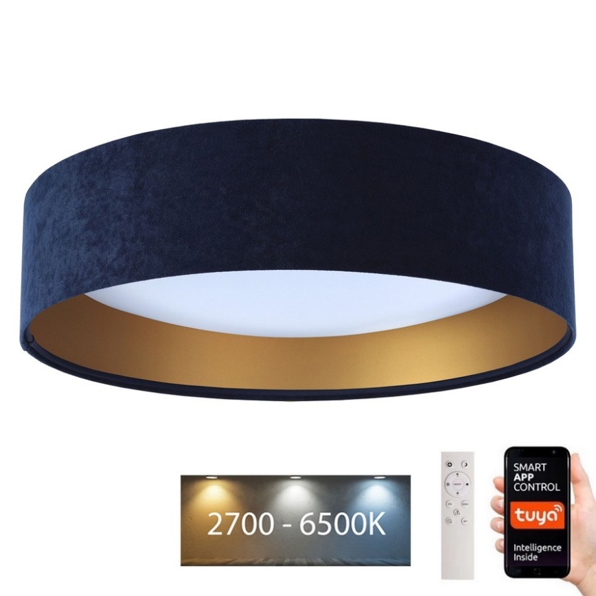 LED Ρυθμιζόμενο Φωτιστικό Οροφής SMART GALAXY LED/36W/230V διάμ. 55 εκ. 2700-6500K Wi-Fi Tuya μπλε/χρυσό + τηλεχειριστήριο