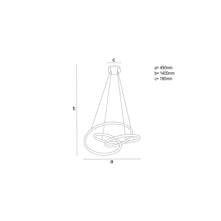 Ρυθμιζόμενο κρεμαστό φωτιστικό LED με ανάρτηση σε σύρμα, 85W/230V, 3000-6500K, διάμ. 49 cm + τηλεχειριστήριο