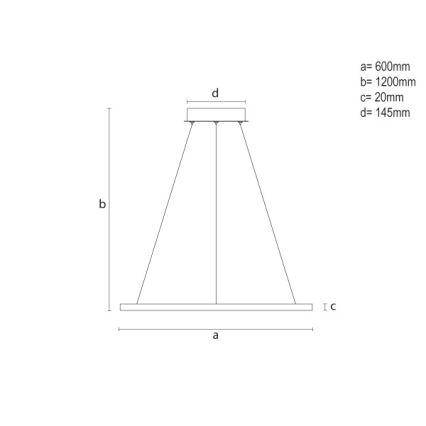 LED Ρυθμιζόμενο κρεμαστό φωτιστικό με καλώδιο LED/32W/230V 3000-6500K διάμ. 60 cm + τηλεχειριστήριο
