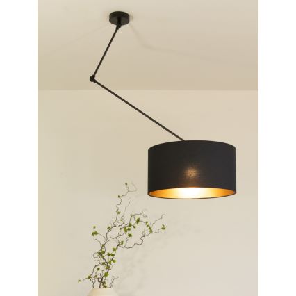 LED ρυθμιζόμενο κρεμαστό φωτιστικό σε ράβδο GORTA 1xE27/60W/230V μαύρο/χρυσό