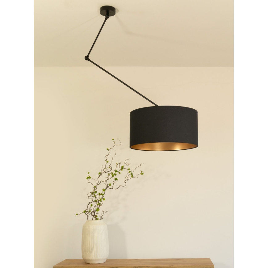 LED ρυθμιζόμενο κρεμαστό φωτιστικό σε ράβδο GORTA 1xE27/60W/230V μαύρο/χρυσό