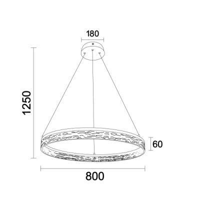 Κρεμαστό LED φωτιστικό ρυθμιζόμενης φωτεινότητας σε καλώδιο ALIANZ LED/60W/230V 3000-6000K, διάμ. 80 cm + τηλεχειριστήριο