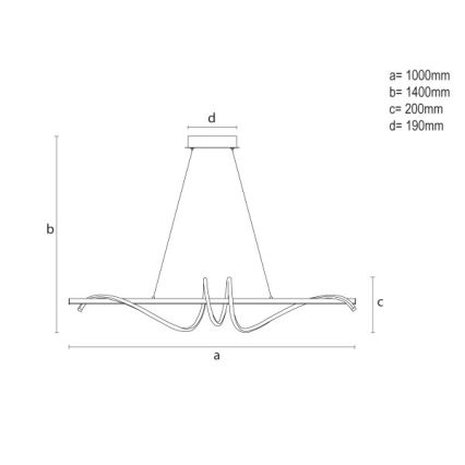 LED Ρυθμιζόμενο κρεμαστό φωτιστικό με καλώδιο LED/50W/230V 3000-6500K 100 cm + τηλεχειριστήριο