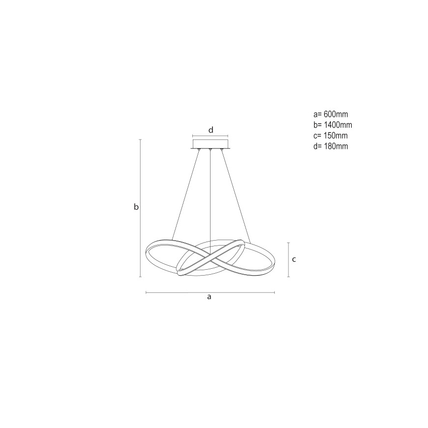 Ρυθμιζόμενος κρεμαστός πολυέλαιος με καλώδιο LED/85W/230V 3000-6500K, διάμ. 60 cm + τηλεχειριστήριο