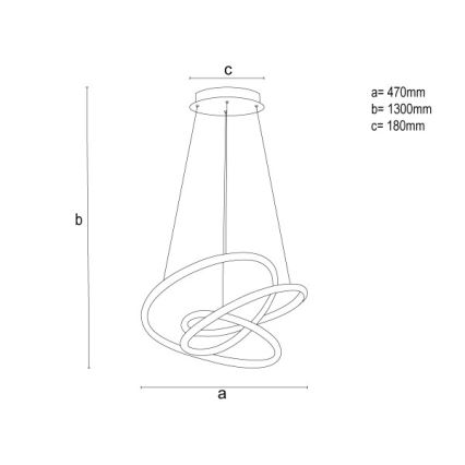 LED ρυθμιζόμενο κρεμαστό φωτιστικό με καλώδιο LED/90W/230V 3000-6500K pr. 47 cm + τηλεχειριστήριο