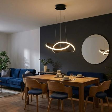 LED ρυθμιζόμενο κρεμαστό φωτιστικό με καλώδιο SALO LED/28W/230V 3000K μαύρο