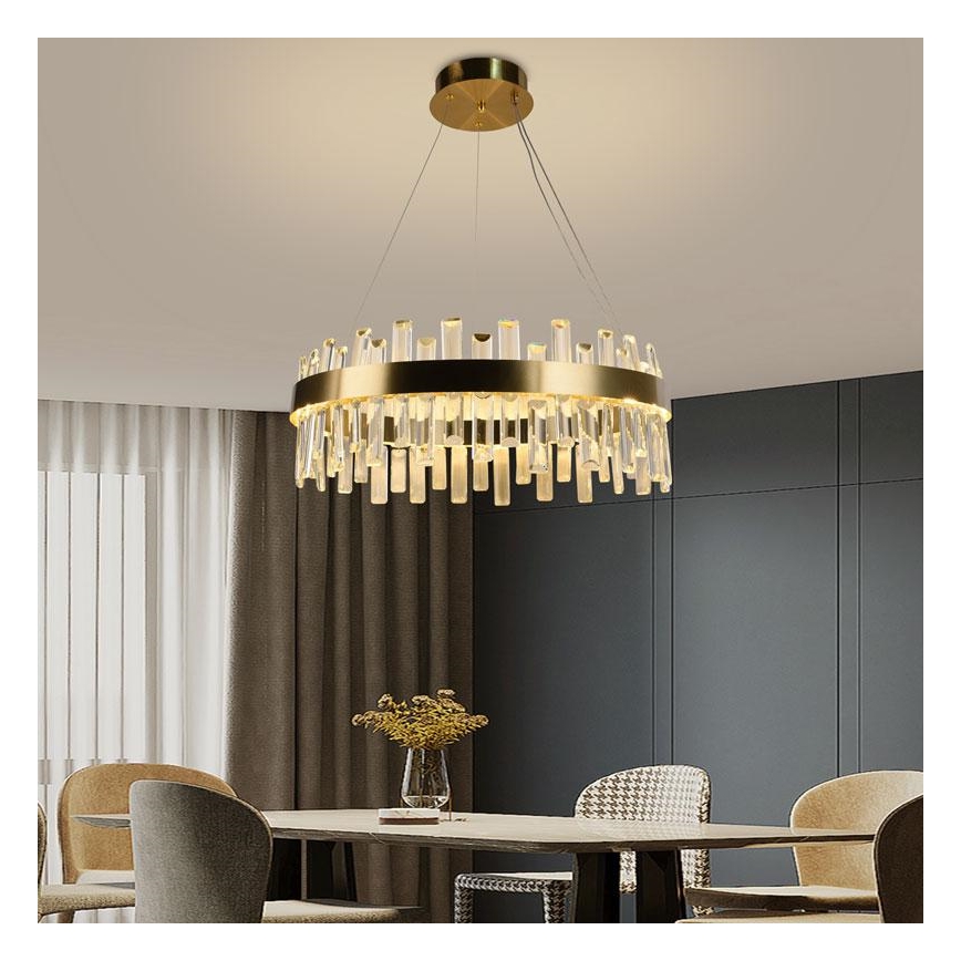 LED Ρυθμιζόμενο κρυστάλλινο φωτιστικό οροφής με καλώδιο LED/80W/230V 3000-6500K + τηλεχειριστήριο