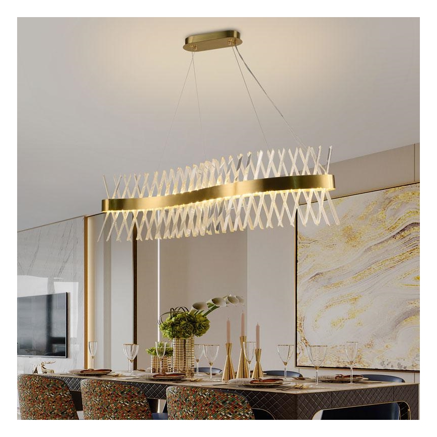 LED Ρυθμιζόμενο κρυστάλλινο φωτιστικό οροφής με καλώδιο LED/95W/230V 3000-6500K + τηλεχειριστήριο