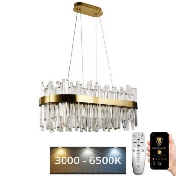 LED Ρυθμιζόμενο κρυστάλλινο φωτιστικό οροφής με καλώδιο LED/90W/230V 3000-6500K + τηλεχειριστήριο