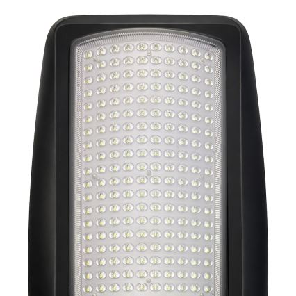 LED ρυθμιζόμενο ηλιακό φωτιστικό δρόμου με αισθητήρα VENICE LED/200W/3,2V 12000 mAh IP65 μαύρο + τηλεχειριστήριο