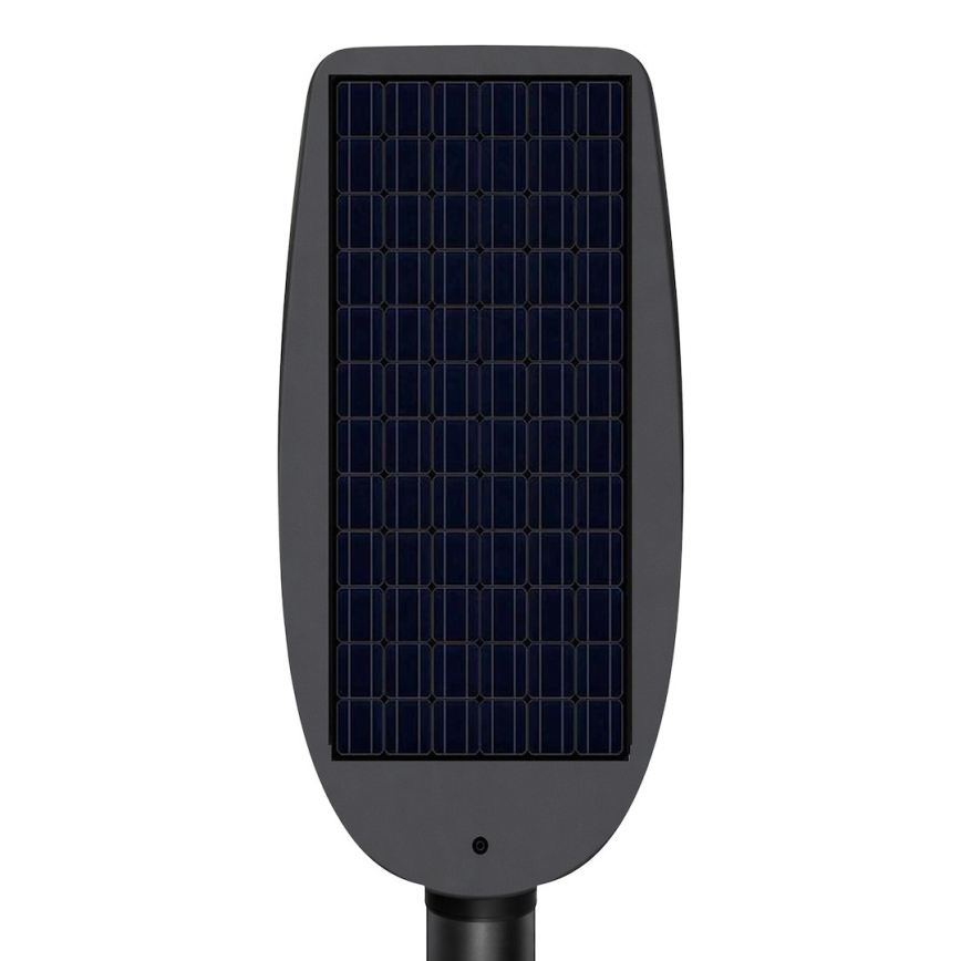LED ρυθμιζόμενο ηλιακό φωτιστικό δρόμου με αισθητήρα VENICE LED/200W/3,2V 12000 mAh IP65 μαύρο + τηλεχειριστήριο
