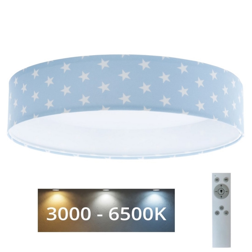 LED Ρυθμιζόμενο Παιδικό Οροφής Φωτιστικό SMART GALAXY KIDS LED/24W/230V 3000-6500K αστεράκια μπλε/λευκό + τηλεχειριστήριο