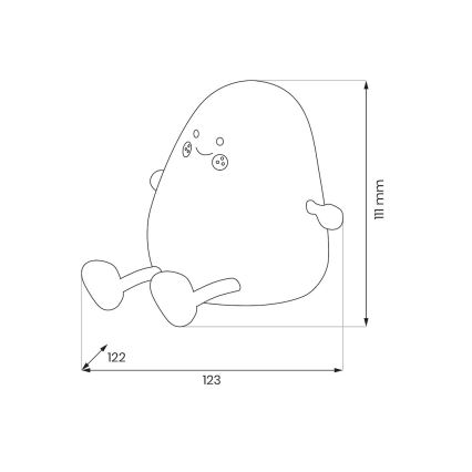 Ρυθμιζόμενο LED επαναφορτιζόμενο παιδικό νυχτερινό φωτιστικό με έλεγχο αφής MANGO LED/2,5W/5V 800 mAh