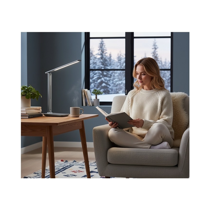 LED Ρυθμιζόμενο επιτραπέζιο φωτιστικό NOBLITE N LED/7W/230V 3000/4000/6500K γκρι
