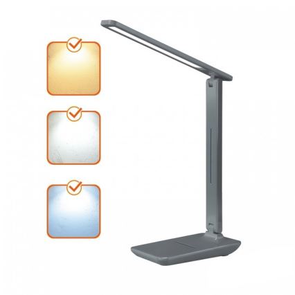 LED Ρυθμιζόμενο επιτραπέζιο φωτιστικό NOBLITE N LED/7W/230V 3000/4000/6500K γκρι