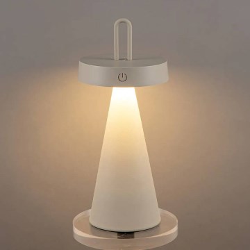 LED Ρυθμιζόμενο εξωτερικού χώρου επαναφορτιζόμενο επιτραπέζιο φωτιστικό με αισθητήρα αφής HALO LED/1,5W/3,7V 3000 mAh IP44 γκρι