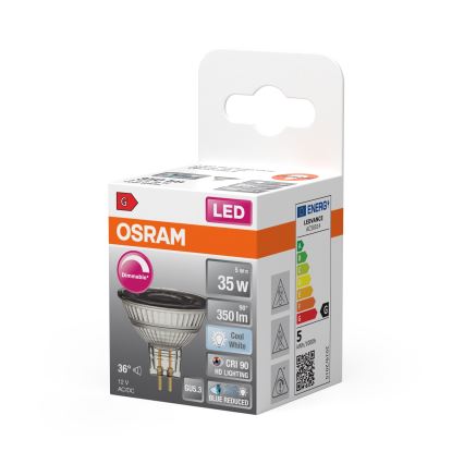 LED ρυθμιζόμενος ανακλαστικός λαμπτήρας MR16 GU5,3/5W/12V 4000K 36° CRI 90 - Osram