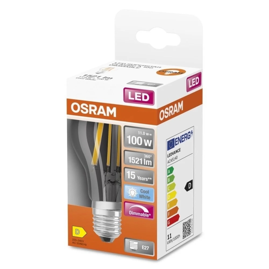 LED Ρυθμιζόμενος λαμπτήρας SUPERSTAR VINTAGE E27/11W/230V 4000K - Osram