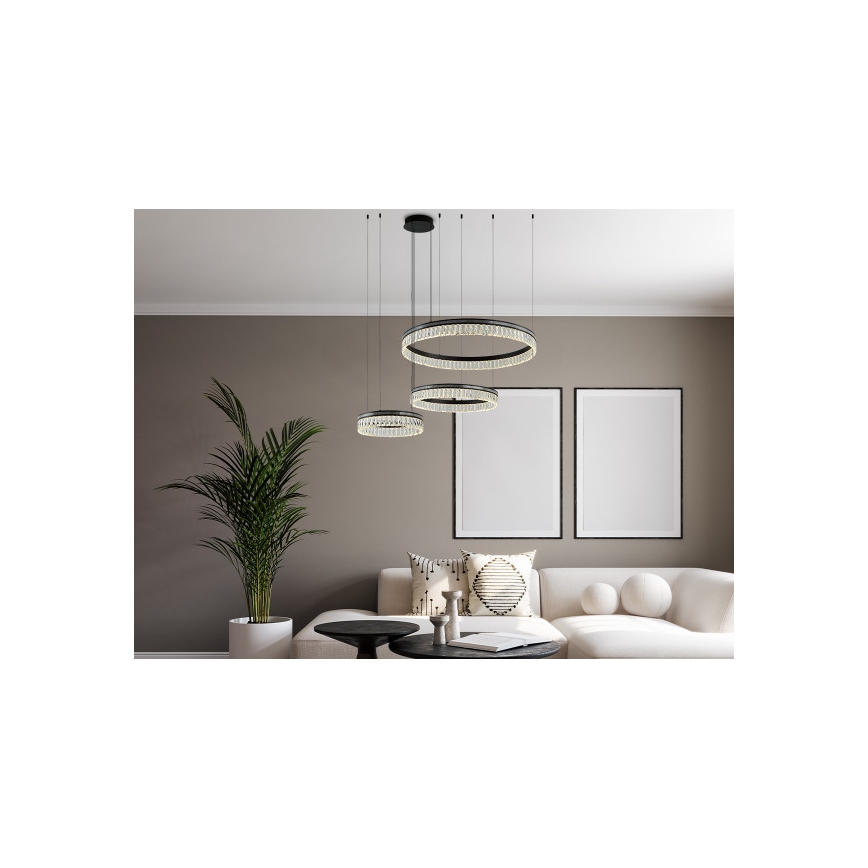 Ρυθμιζόμενος κρυστάλλινος πολυέλαιος LED σε καλώδιο THALIA LED/120W/230V 3000-6000K + τηλεχειριστήριο