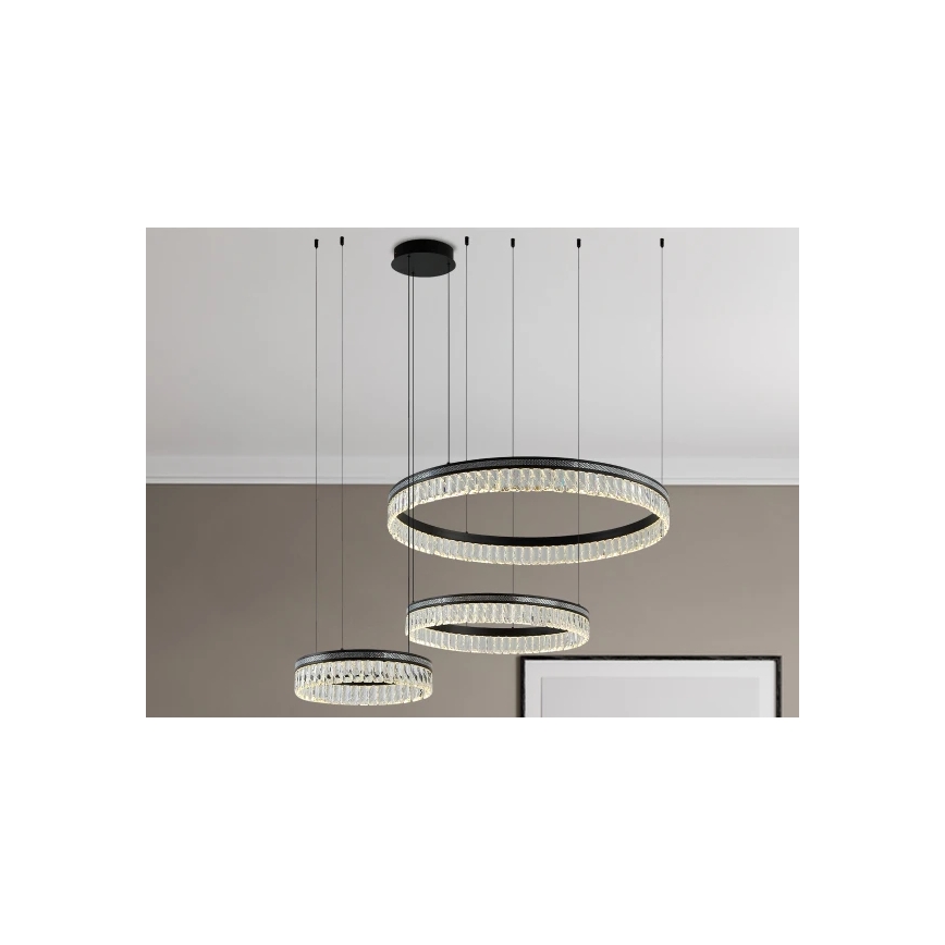 Ρυθμιζόμενος κρυστάλλινος πολυέλαιος LED σε καλώδιο THALIA LED/120W/230V 3000-6000K + τηλεχειριστήριο