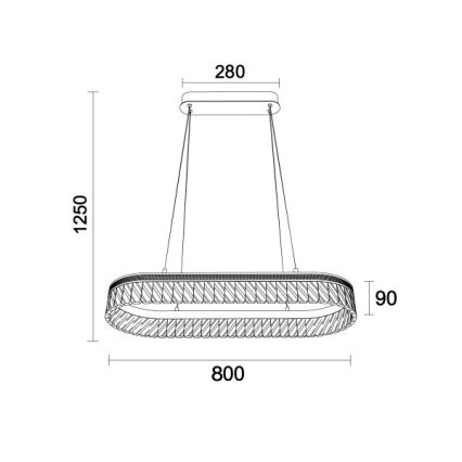 Ρυθμιζόμενος κρυστάλλινος LED πολυέλαιος σε καλώδιο THALIA LED/50W/230V 3000-6000K + τηλεχειριστήριο
