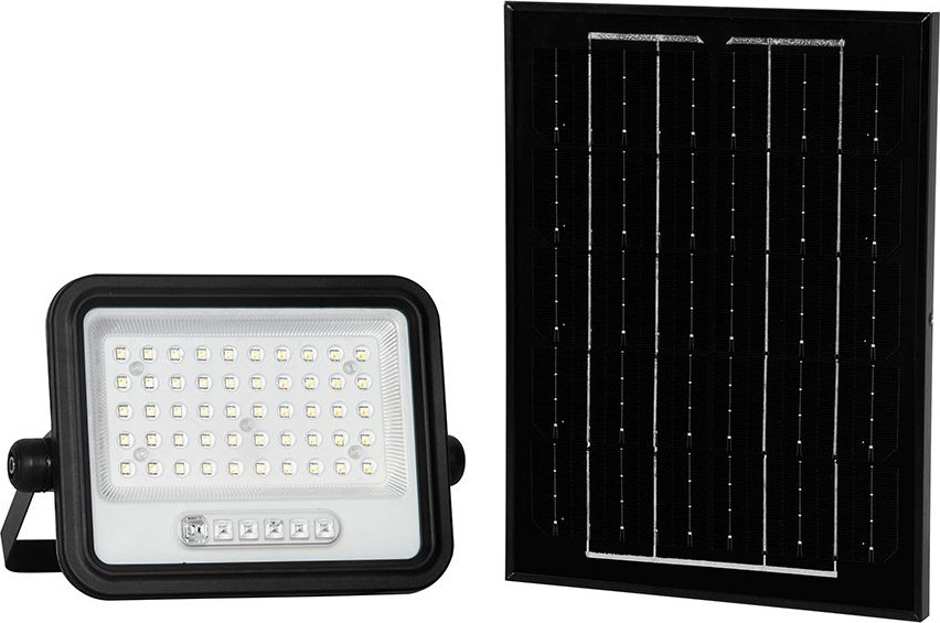 LED Ρυθμιζόμενος ηλιακός προβολέας LED/100W/3,2V 2000-8000K IP65 5000 mAh μαύρο + τηλεχειριστήριο